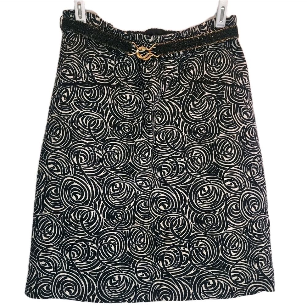 Anthropologie Elevenses Women Size 4 Pencil Skirt Whimsygoth Career Artsy Belted
